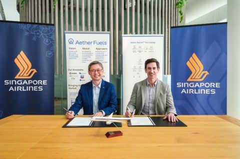Singapore Airlines Agrees Three-Year SAF Deal With Aether Fuels