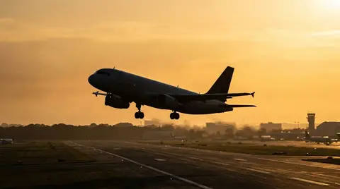 Narrowbody rotating at golden hour